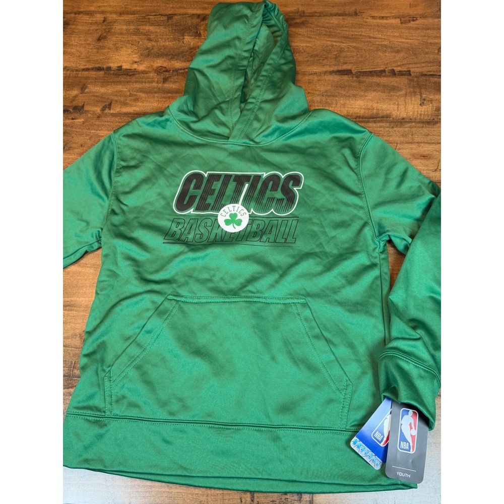 NBA Boston Celtics Youth Green Basketball Hoodie Sweatshirt Size M 10/12 NWT